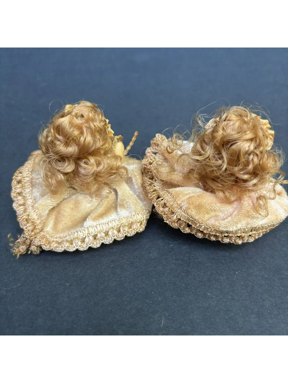 Vtg. Two Porcelain Cameo Sitting Dolls 2.5